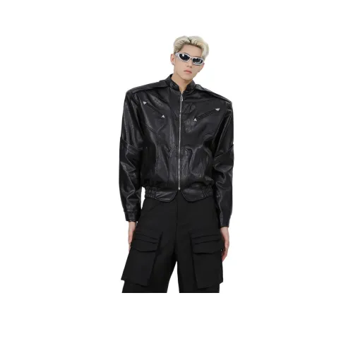 QIJIJIEQU Кожа Куртка Унисекс