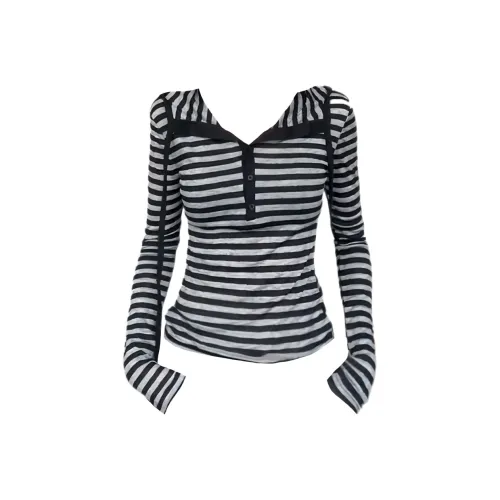 COVER TIME Черные Женские T-рубашки