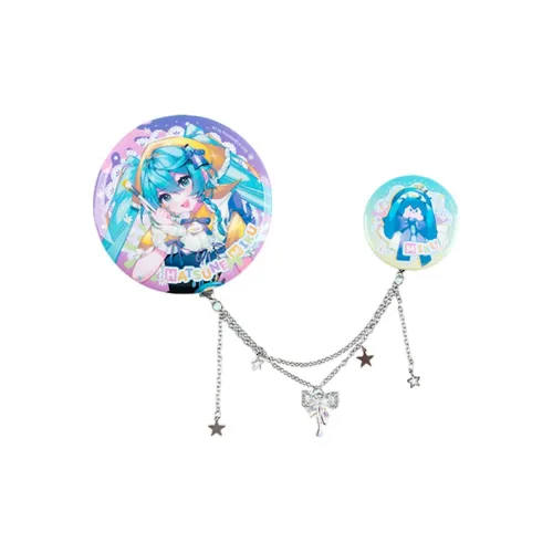 GUANGBO Hatsune Miku Коллаборация Значок Miku Аксессуары Мерч Цепочка Anime Collection Cute Cartoon Креативный Значок