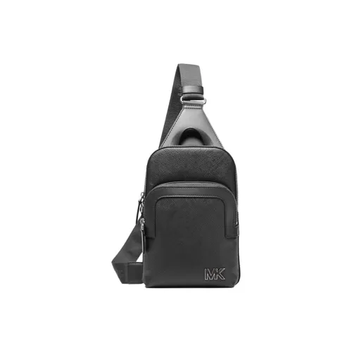 MICHAEL KORS Крестообразная текстура кожа Sling сумка Мужская Черная