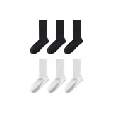 [6 пар] 3 шт черный + 3 шт белый