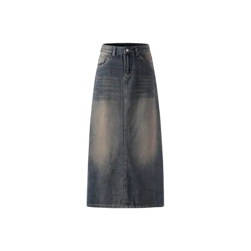SNOOPY Denim Long Skirt Women's