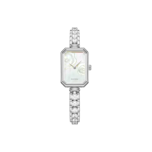 SINO GEM Camellia Series Кварцевый механизм нержавеющая сталь ремешок женские часы жемчужная раковина цвет циферблат часов