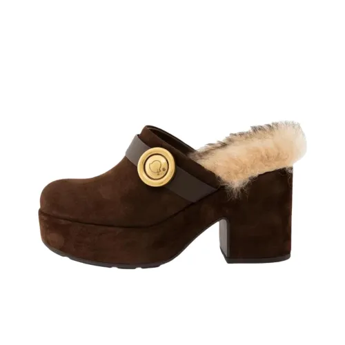 Moncler Домашние тапочки 9 см Женские Коричневый