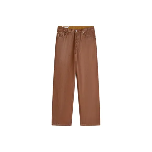 DRIES VAN NOTEN Ржаво-красные Мужские Джинсы