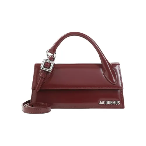 Jacquemus Le Chiquito кожаная сумка женская бордового цвета