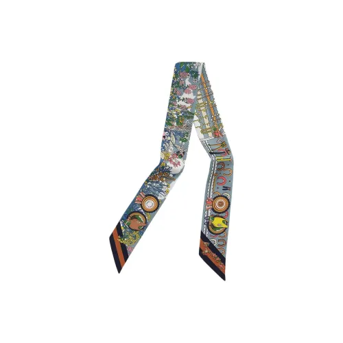 HERMES Шелковые шарфы Женские Черника Розовый