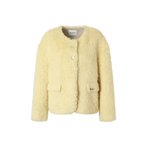 KKX Желтый Женские Бархатные Куртки