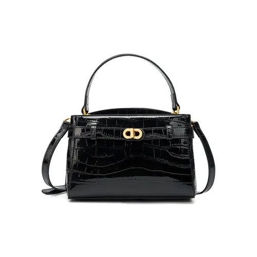 Vowo Сумка через плечо из синтетической кожи с отделением из коровьей кожи обычная женская черный экрю