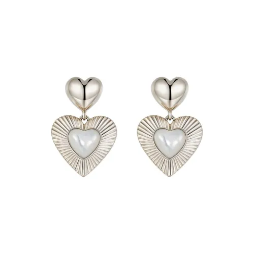 SUN HUNTER Титан с медным покрытием Серьги-гвоздики Женские Светлый Титановый Золото + Белый Пляжный