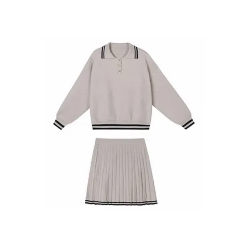 Icicofficial Светло-серый Комплекты Женские Юбка-костюм