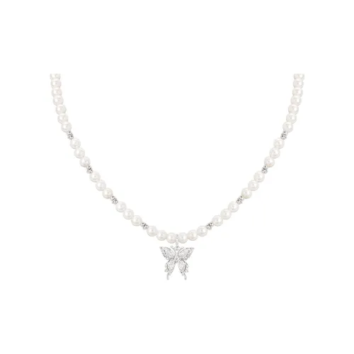 SUN HUNTER Циркон Ожерелья Женское Серебро+Белый