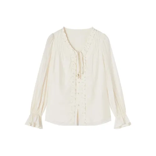 XIANGYING Цапельно-белый Женские Рубашки