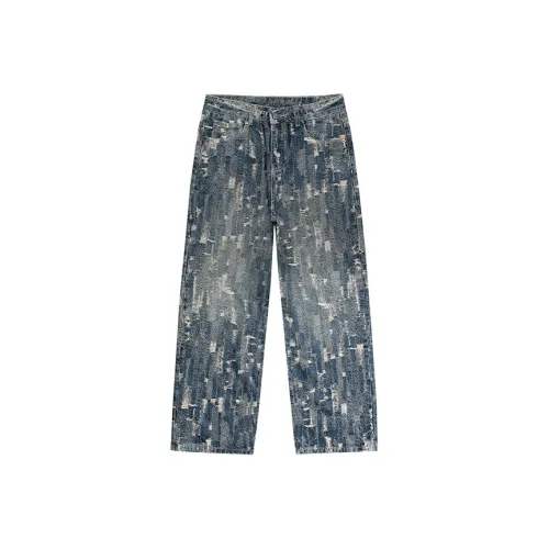 SENJIALUO Синий Мужской Джинсы