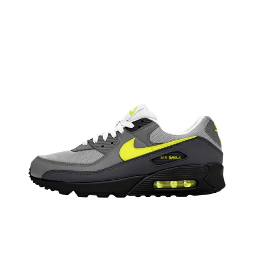 Nike Air Max 90 Беговые кроссовки Мужские Серый Желтый