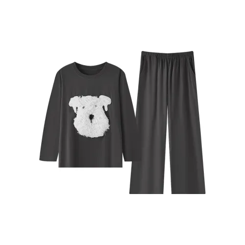 DAMOS·LOVE Осенний COTTON CREW Шея Комплект Пижамы Женские