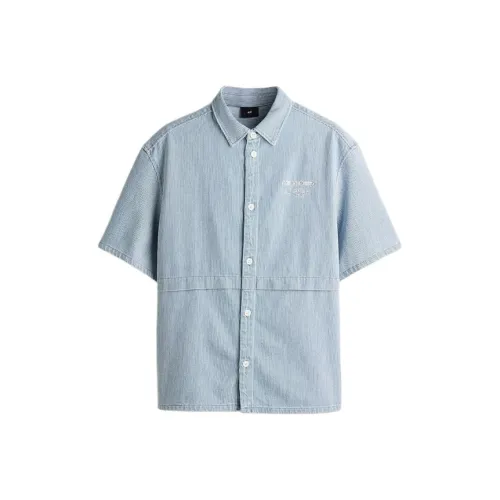 H M Светло-синие Мужские Рубашки