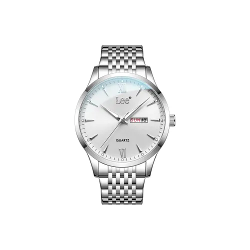 Lee Наручные часы Кварцевый механизм Стальной ремешок Серебристый циферблат Мужские часы День святого Валентина Boyfriend Праздник Подарочная коробка