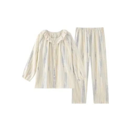 MIMOSA CHUR Синие полосы Цветочный Женский комплект пижам