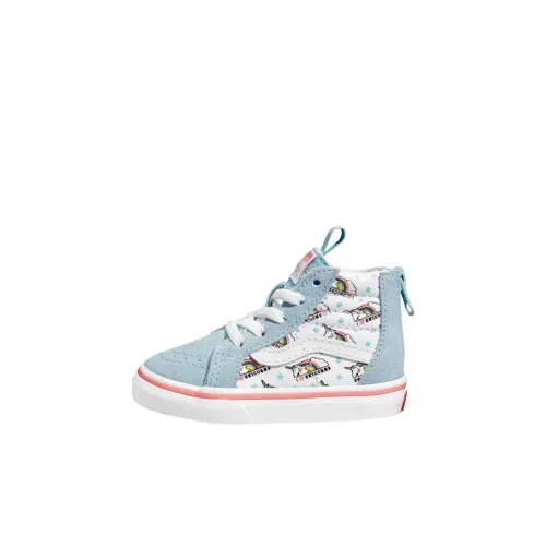 Vans SK8 HI Высокие Топы Обувь для малышей Сине-белая Infant и Toddler