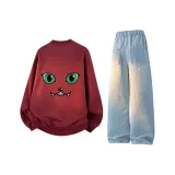 Бургундский + Светло-синий