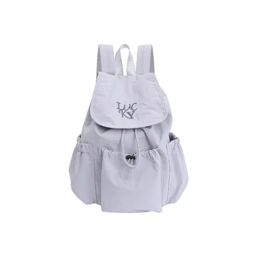WRELS Nylon Backpack Standard Gray Black Yellow Pink
