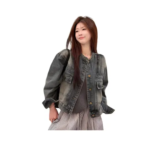 COHX Джинсовый синий Женская Джинсовая Куртка