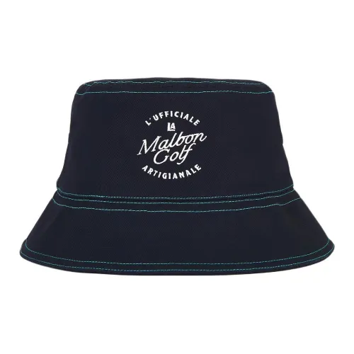 Коллаборация Malbon Golf Мужские Панамы из хлопка цвет морской синий