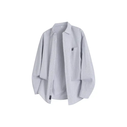 CariteSport Бизнес Полосы Мода Длинный Рукав Рубашка Унисекс