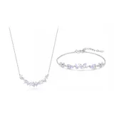 Фиолетовый кристалл, комплект одежды [ожерелье + браслет]