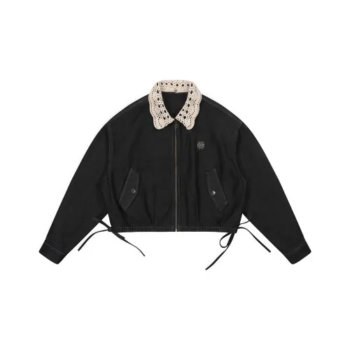 Meanalot Оригинальный Черный Деним Женские Джинсовые Куртки