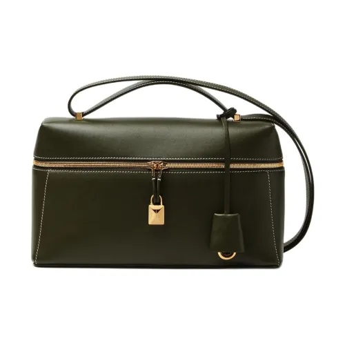 Loro Piana Extra Bag Телячья кожа Сумка на плечо Женская Лента Зеленый Солнце Золотой