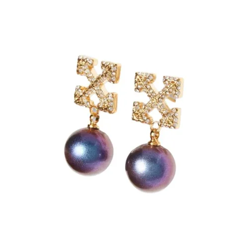 Off Белый Brass Earrings Женские Золотой