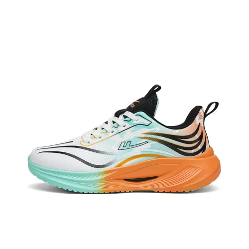 Warrior Беговые кроссовки Низкий верх Белый Зеленый Оранжевый Кожаный Мужской