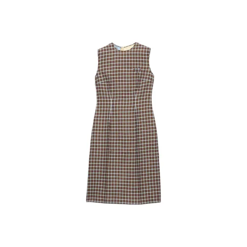 PRADA Коричневые Женские Платья без Рукавов
