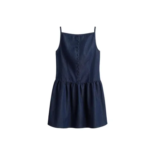 H M Темный деним синий женский слип-платье