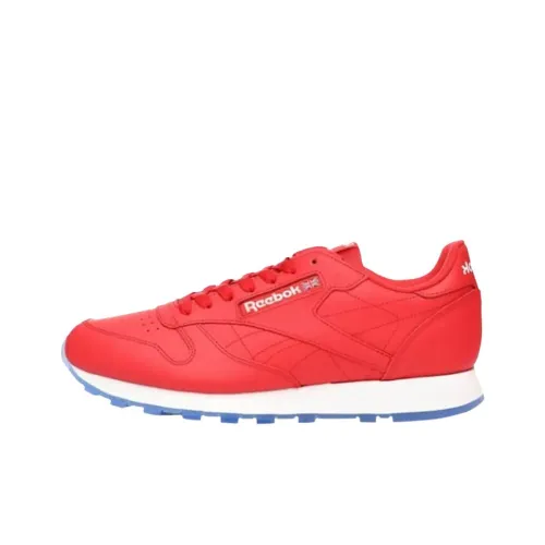 Reebok Classic Leather Беговые кроссовки Мужские Красные