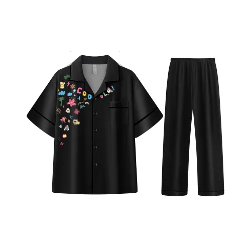 Qiao Ni Tong Пижамный комплект мужской звездный черный