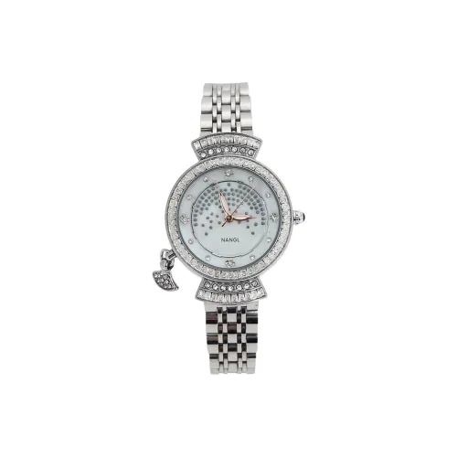 NANGL Кварцевый механизм стальной ремешок женские часы белый циферблат