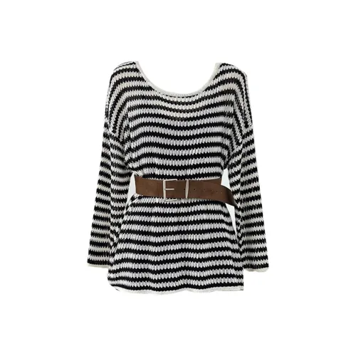 BVODE Черно-белые полосы Женская трикотажная одежда