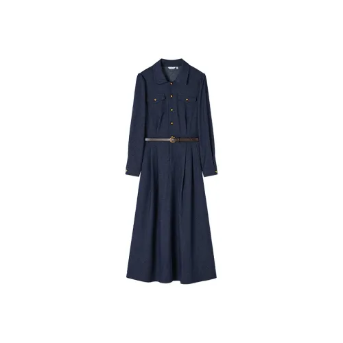 XIANGYING Длинное платье с длинными рукавами женское