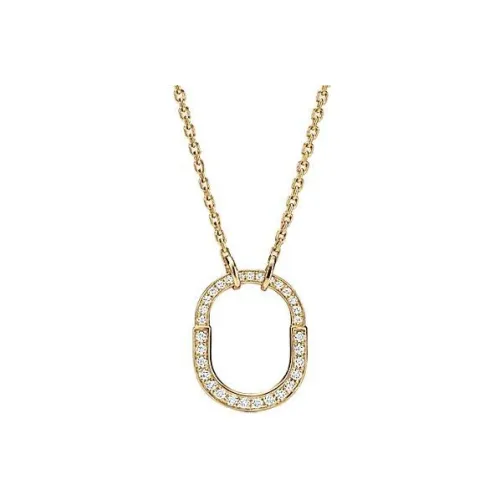 TIFFANY & CO. Подвеска Lock, Размер Small Желтое Золото 18 Карат С Паве Из Бриллиантов