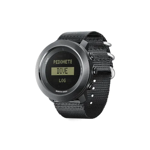 NORTH EDGE Электронный Механизм Нейлоновая Лента Ремешок Часы Унисекс Черный Циферблат
