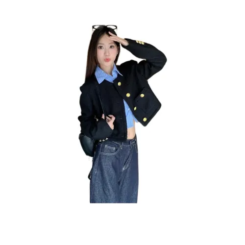 GOSNACE Черное Женское Короткое Пальто