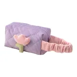 Цветочный макияж, сумка, фиолетовый, маленький, 1 шт