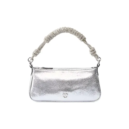 PINKO Half Moon series Телячья кожа Сумка Мини Women's Silver