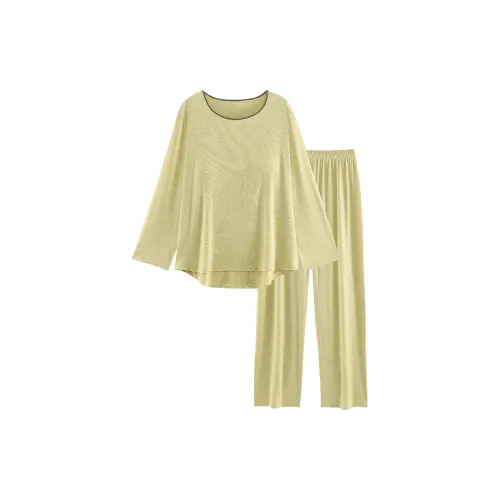 QIAOYUN Яичный Желтый Женские Пижамные Комплекты