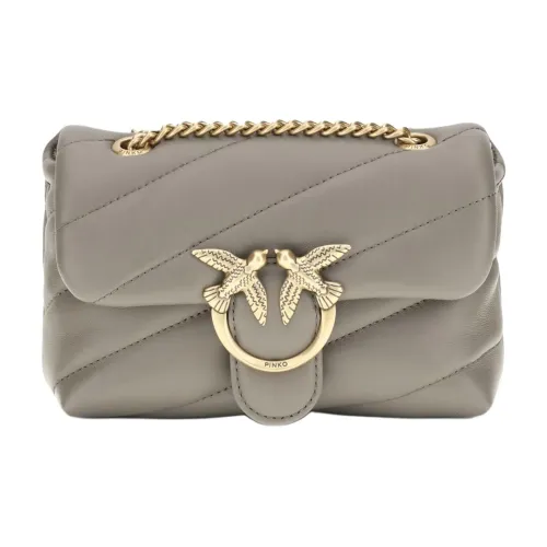 PINKO Love Baby Телячья кожа Сумка через плечо Сумка на плечо Женская Серый