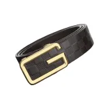 Клетка, золотистый оттенок, застежка - коричневый ремешок