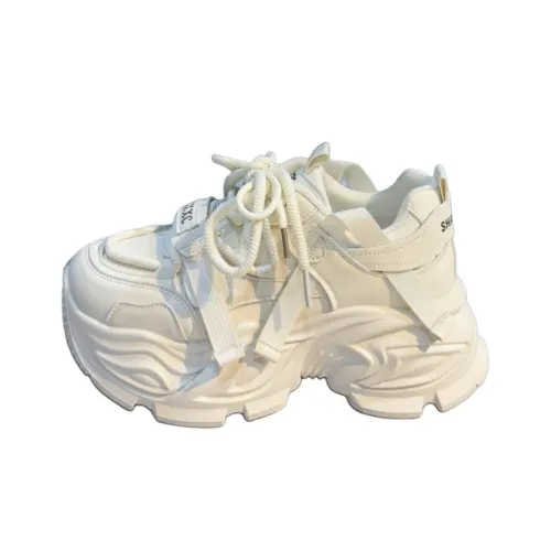 MIKAWEI Амортизация Устойчивый к истиранию Дышащий Легкий Увеличение высоты Низкий Топ Кроссовки с Толстой Подошвой Женские